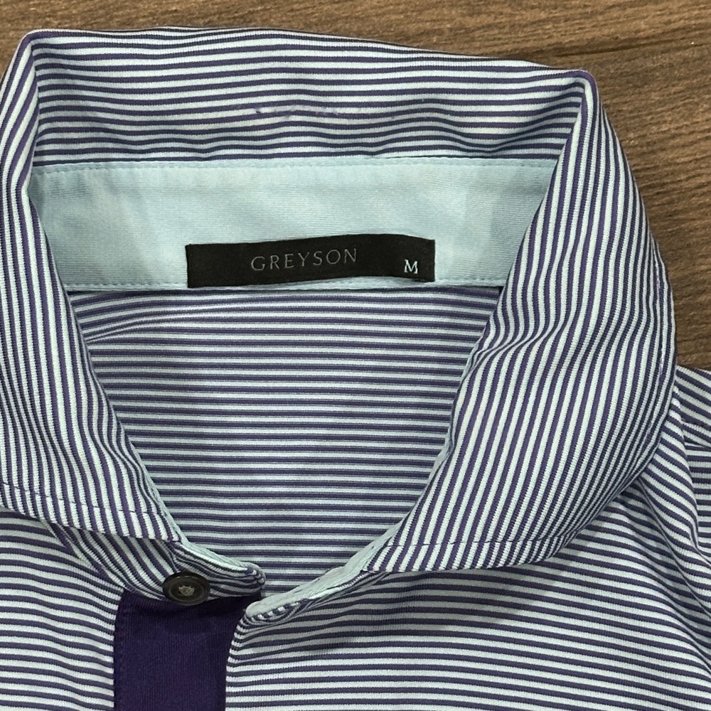Greyson Blue and Purple Performance Polo Shirt - Picture 3 of 7